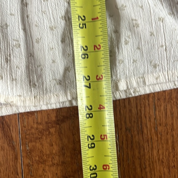 LL Bean Cream Floral Peasant Pleated Bib Tie Collar Blouse Long sleeve Cotton L - Picture 8 of 13